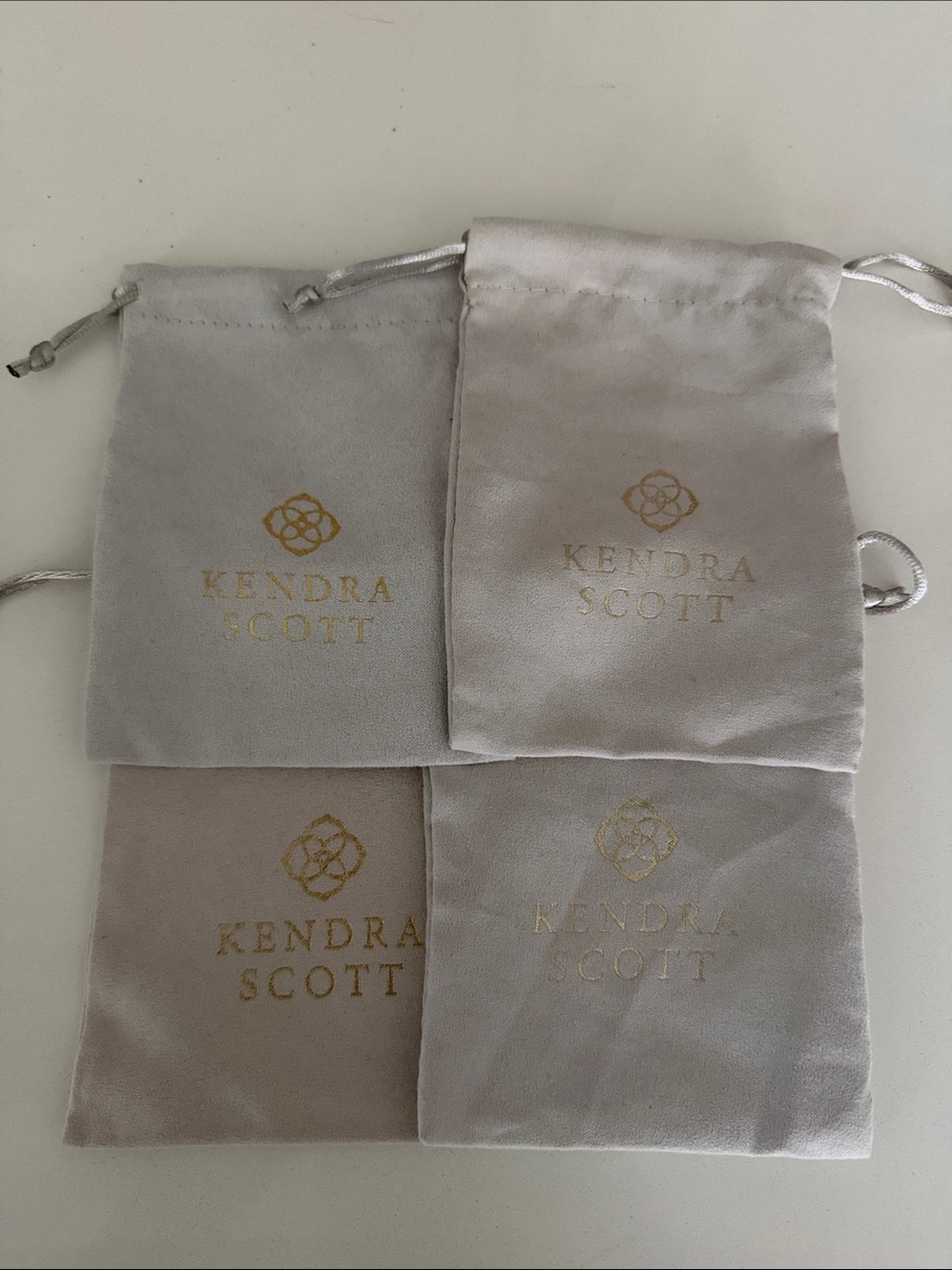 Kendra Scott Soft Velvet Jewelry Pouches in Light Gray and Taupe